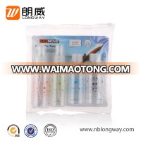 LW-TR-17 latest design superior quality 4pcs toiletry bottle