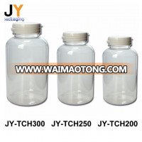 Many size transparent plastic pill bottle round medicine bottle plastic pill container